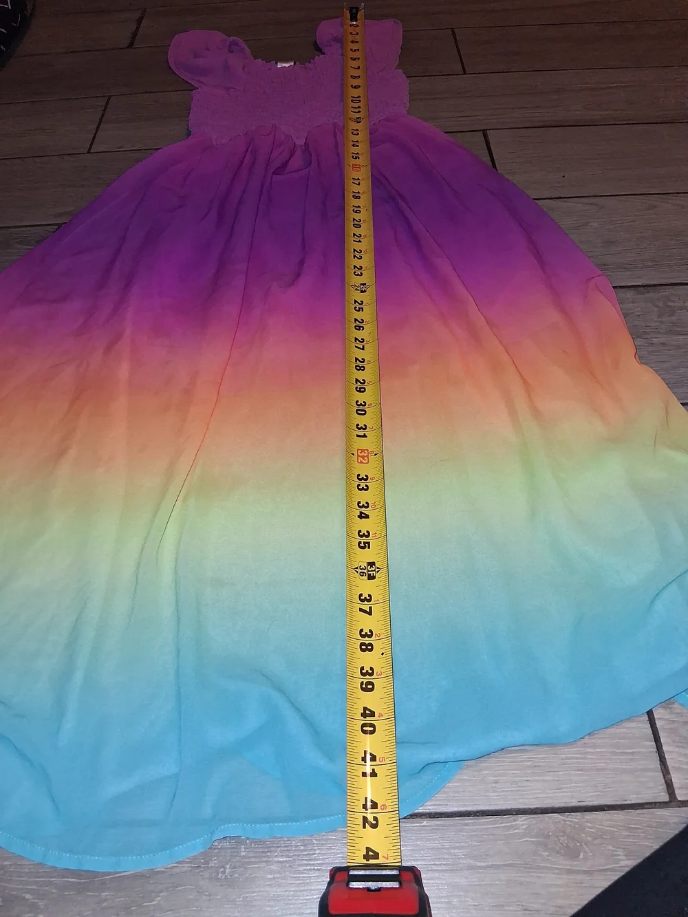 Justice Girls Ombre Maxi Dress in Pink, Orange, Yellow, Aqua